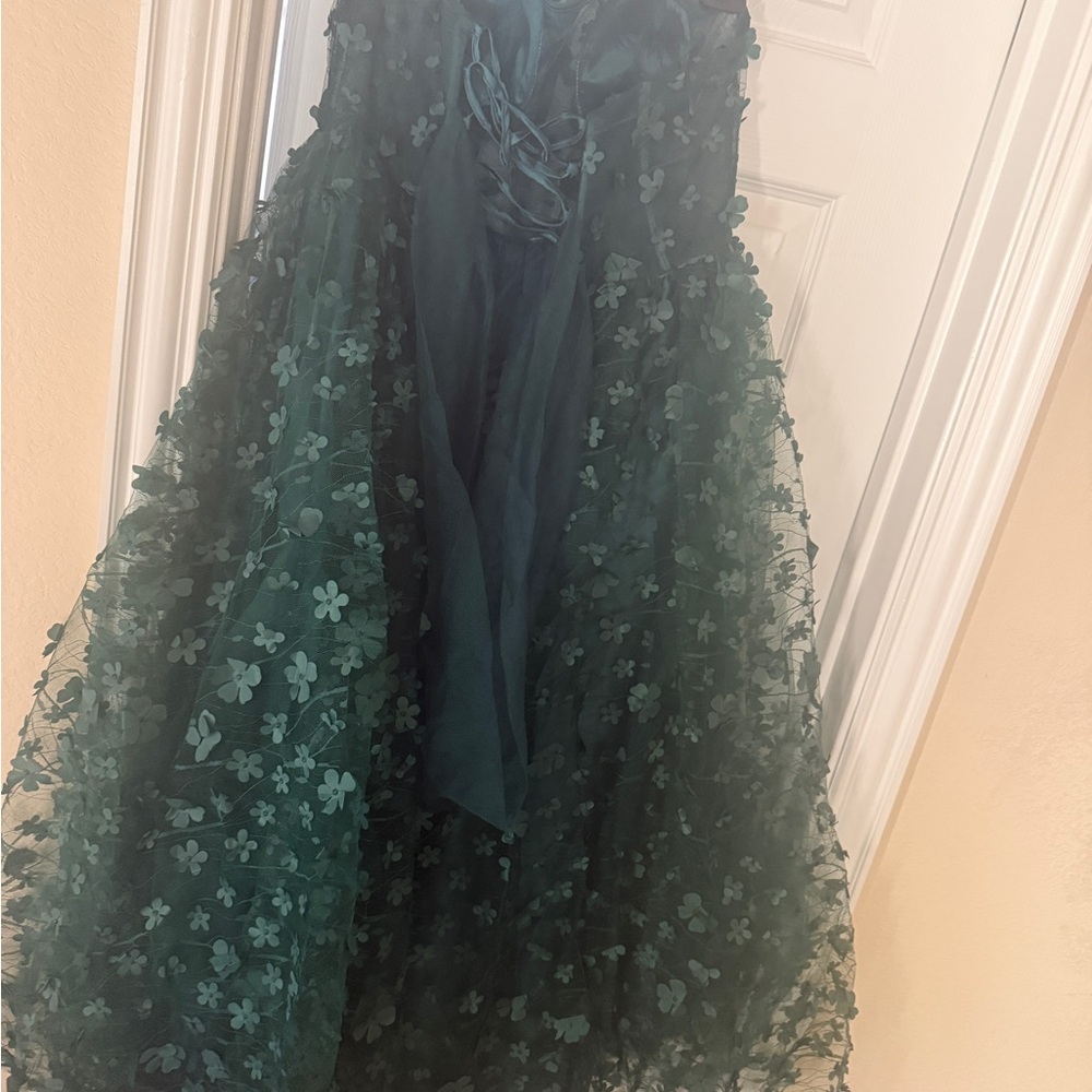 Elegant Green Floral Gown